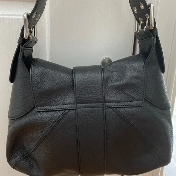 Furla Shoulder Bag Black Pebbled Leather - Picture 8 of 16